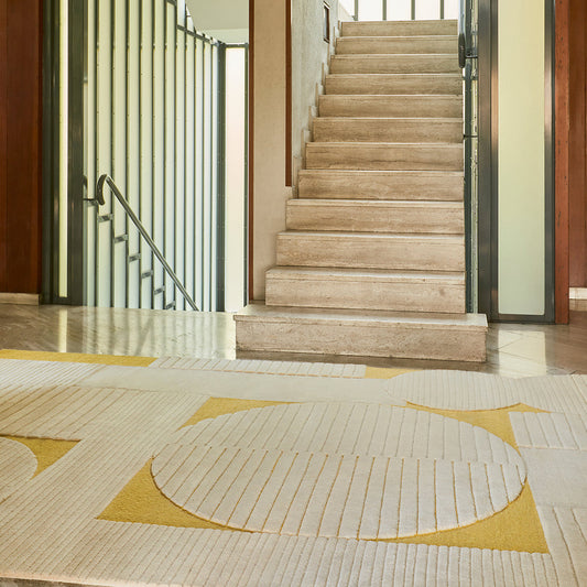Halo Cream Mustard Hand Tufted Carpet – view 2