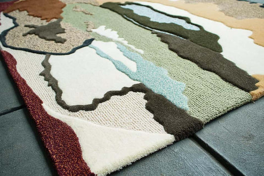 Caelora Sage Multicolor Abstract Hand Tufted Wool Rug – alternate view