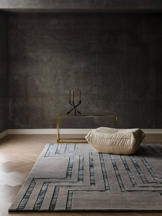 Maze Grey Charcoal Hand Tufted Carpet – view 2