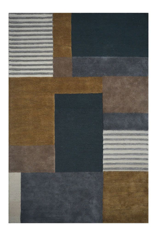 Ledger Navy Brown Hand Tufted Carpet – view 2