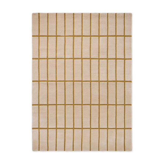 Seralyn Beige & Mustard Grid Hand Tufted Wool Rug – alternate view