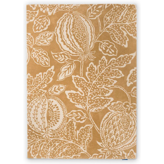 Pomona Gold Botanical Hand Tufted Wool Rug – full view