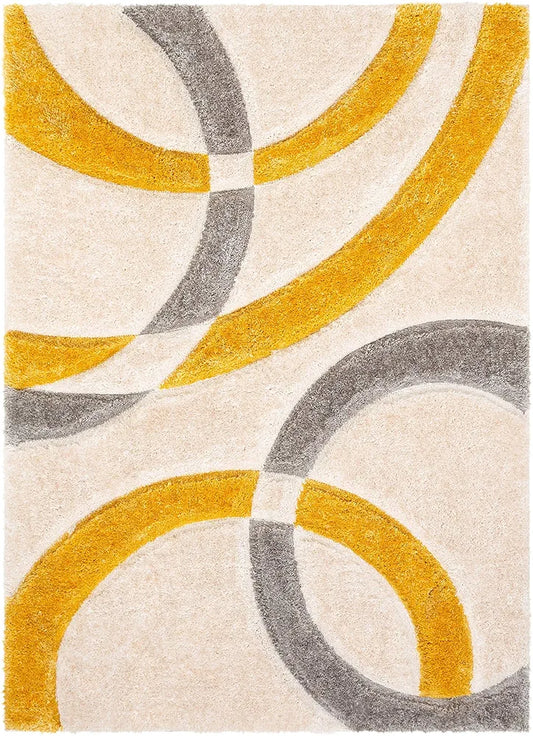 Golden Rings Shag Rug
