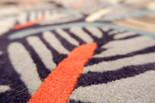 Plume Navy Orange Hand Tufted Carpet – view 2