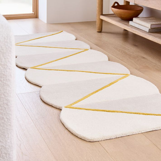 Chevron Ivory Gold Hand Tufted Carpet – view 2