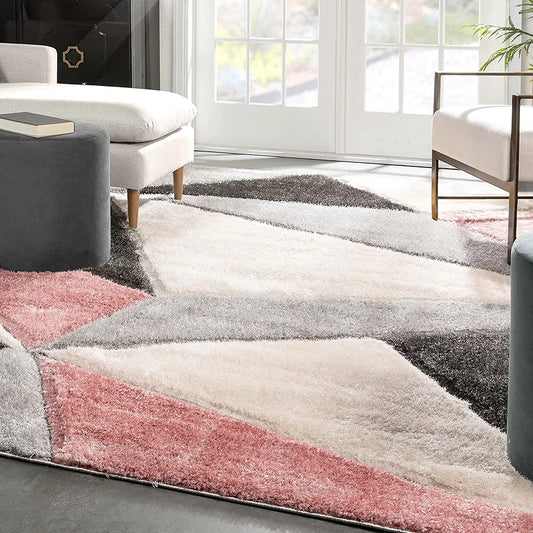 Blush Prism Shag Rug - room setting