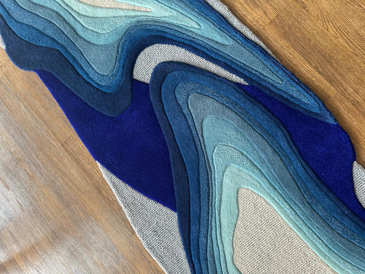 Lagoon Navy Blue Hand Tufted Carpet – view 2