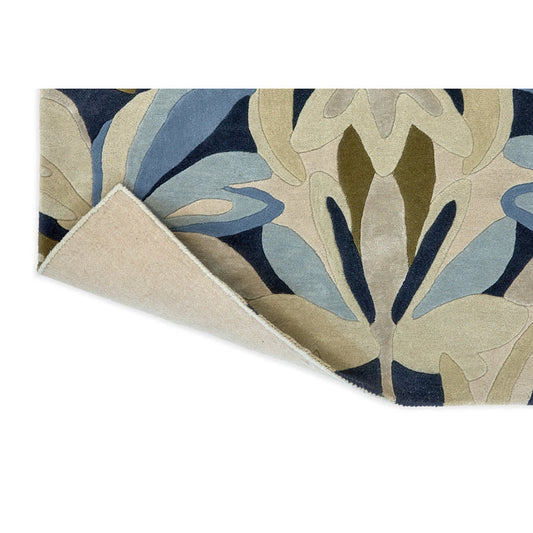 Belmont Navy Art Nouveau Hand Tufted Wool Rug – alternate view