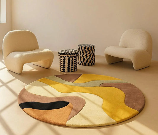 Coral Round Hand Tufted Carpet