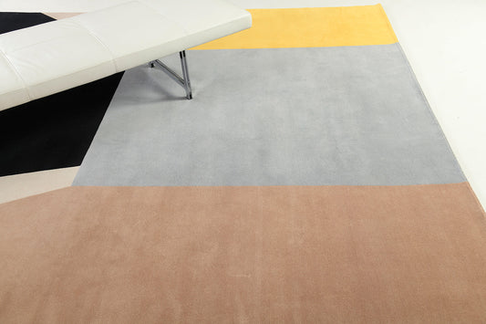 Draviel Geometric Gray Hand Tufted Wool Rug - Gray