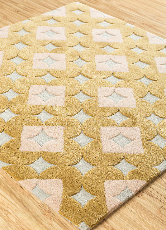 Marrakesh Gold Geometric Hand Tufted Wool Rug – alternate view