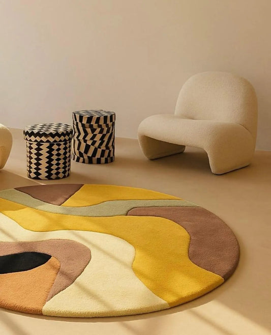 Coral Round Hand Tufted Carpet