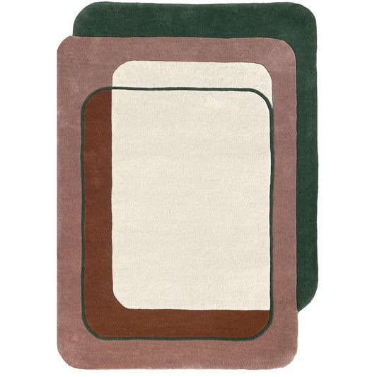 Layer Green Mauve Hand Tufted Carpet – view 2