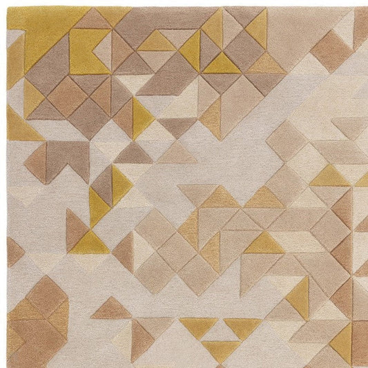 Origami Beige Mustard Hand Tufted Carpet – view 2
