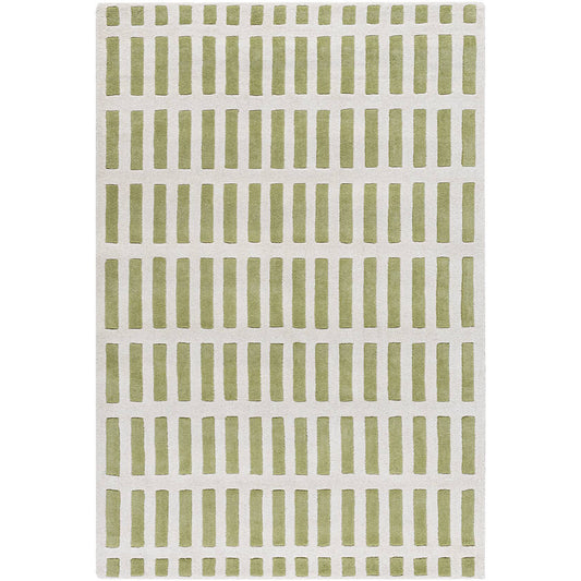 Eronis Geometric Green Hand Tufted Wool Rug – alternate view