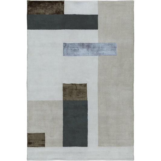 Eloria Geometric Beige Hand Tufted Wool Rug - Beige