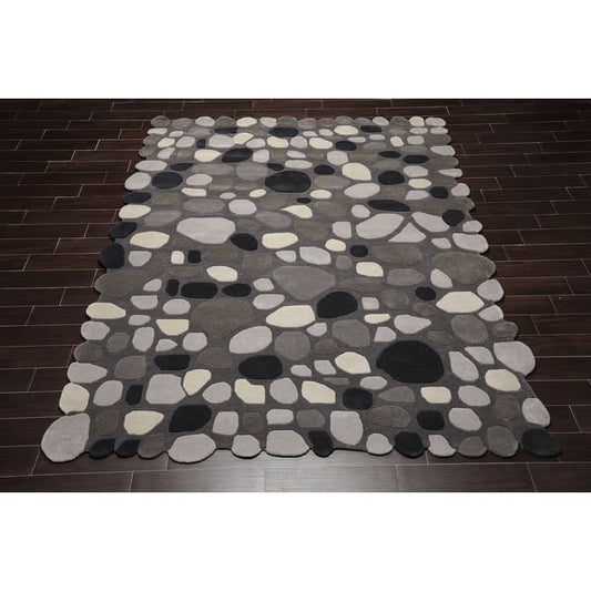 Riverbed Grey Black Hand Tufted Carpet – view 2