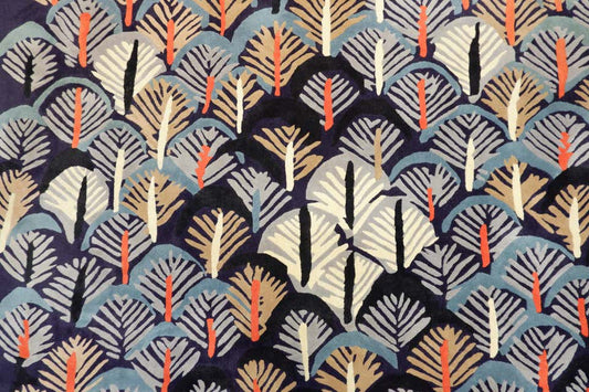 Sequoia Navy Art Deco Hand Tufted Wool Rug – alternate view