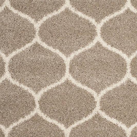 Tarvos Taupe & Ivory Ogee Shaggy Rug – alternate view