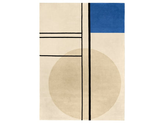 Bauhaus Cream Blue Hand Tufted Carpet – view 2
