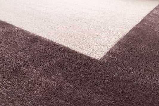 Frame Maroon Cream Hand Tufted Carpet – view 2