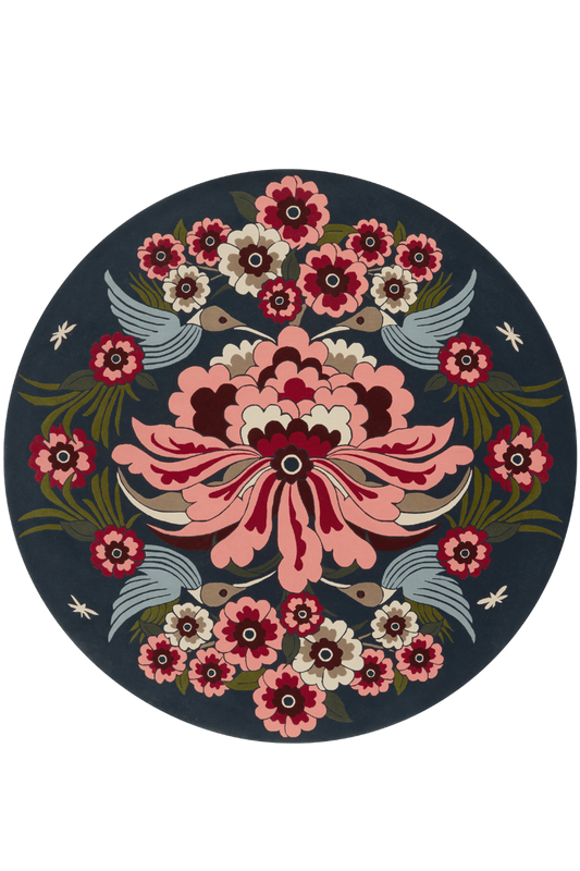 Azure Round Hand Tufted Carpet