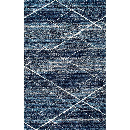 Denim Diamond Trellis Shag Rug