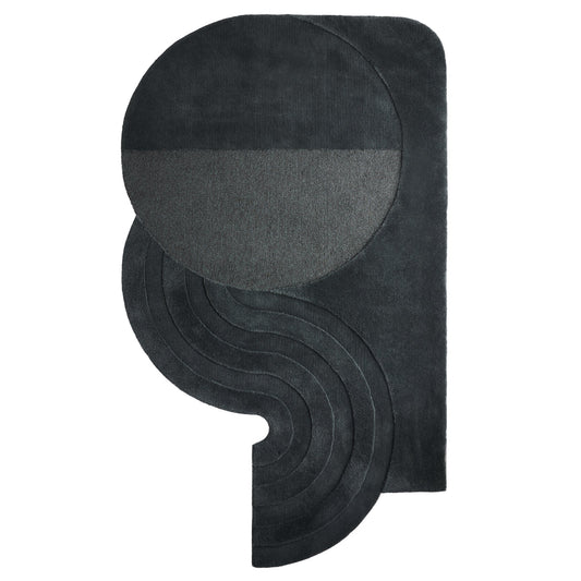 Eclipse Charcoal Organic Shape Hand Tufted Wool Rug – alternate view