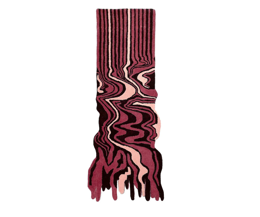 Merlot Wave hand tufted wool runner