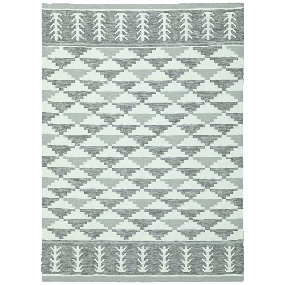 Basma sky blue handmade dhurrie in New Zealand wool