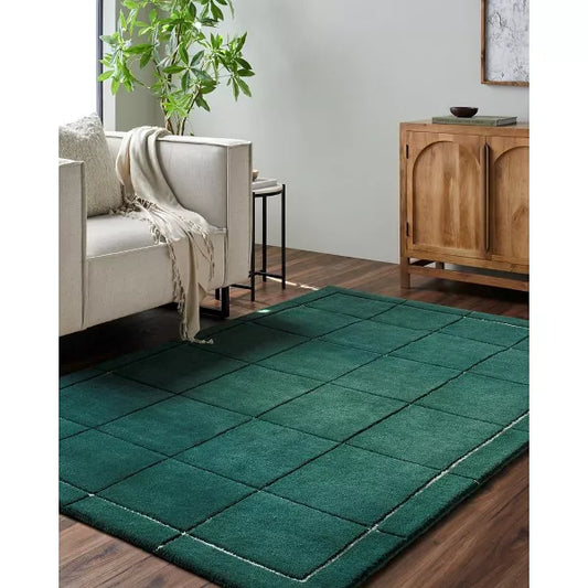 Zevrin Green Hand Tufted New Zealand Wool Rug – view 6