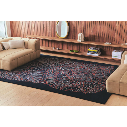 Indigo Foliage Hand Tufted Rug – view 4