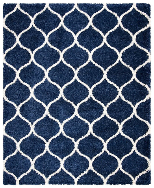 Midnight Trellis Shag Rug