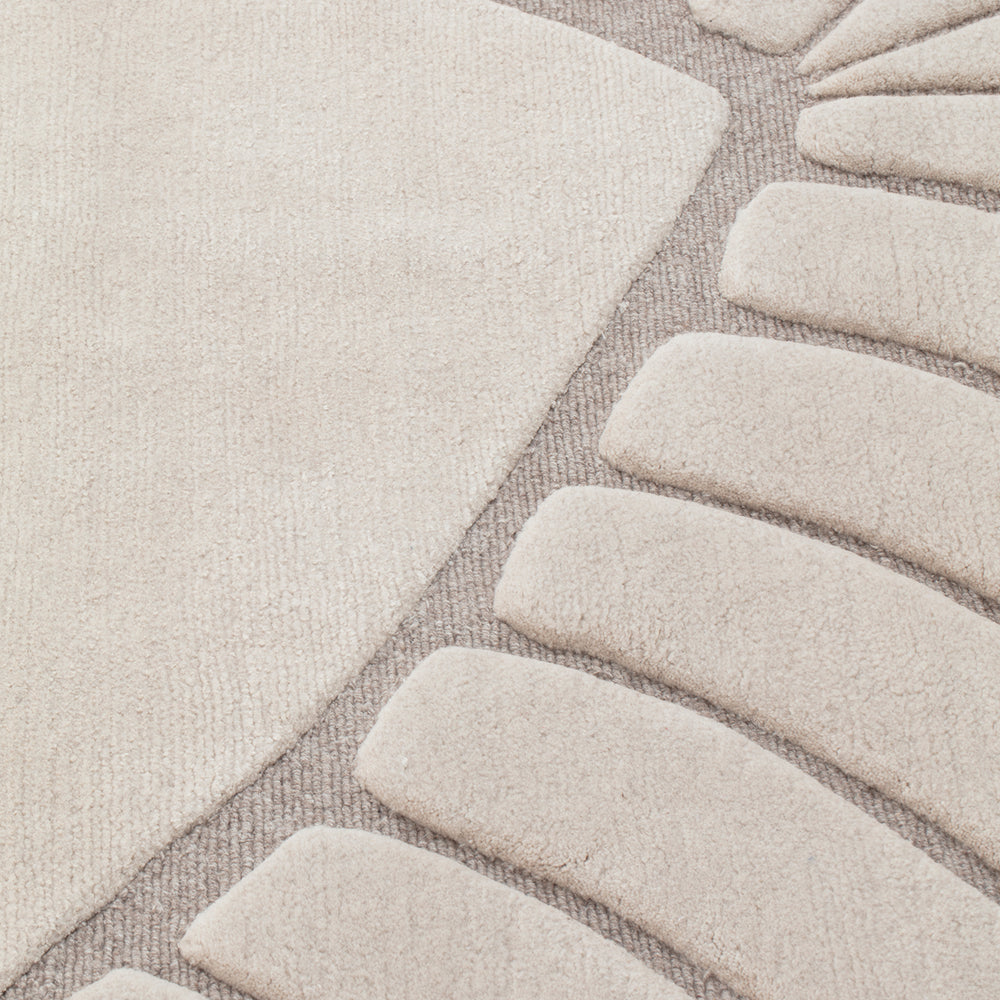 Selene beige irregular hand tufted wool rug, view 3